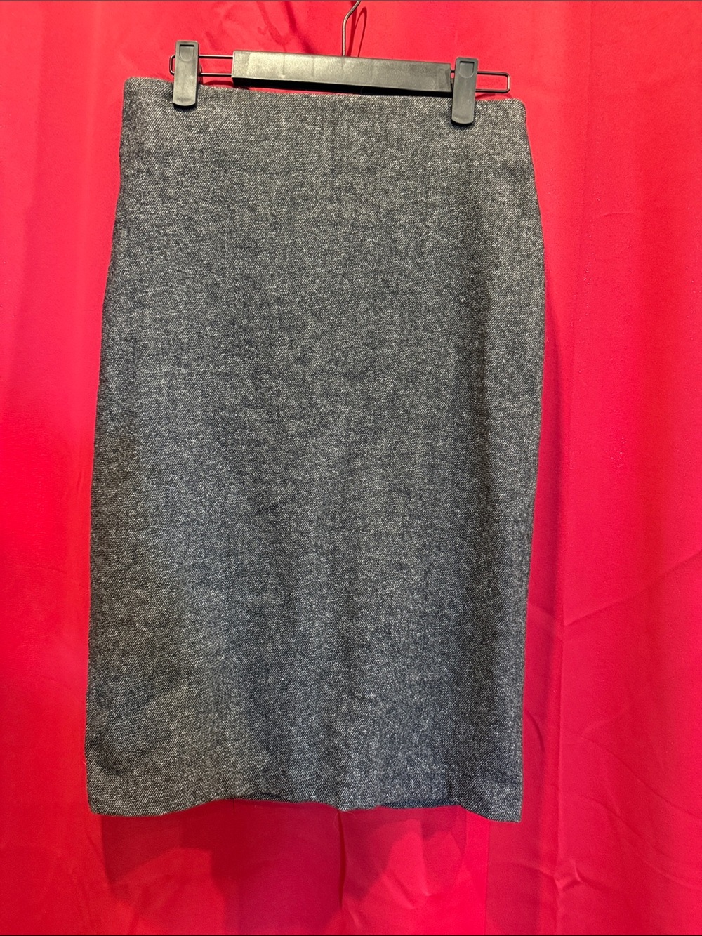 Jacob Charcoal Grey Wool-Blend Pencil Skirt